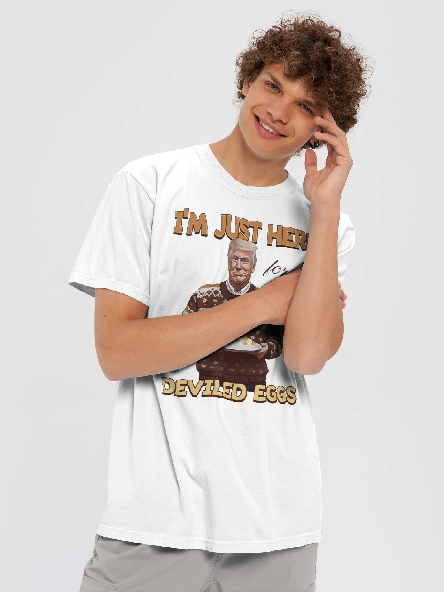 Trump Thanksgiving I’m Just Here For The Deviled Eggs Shirt product image (6)