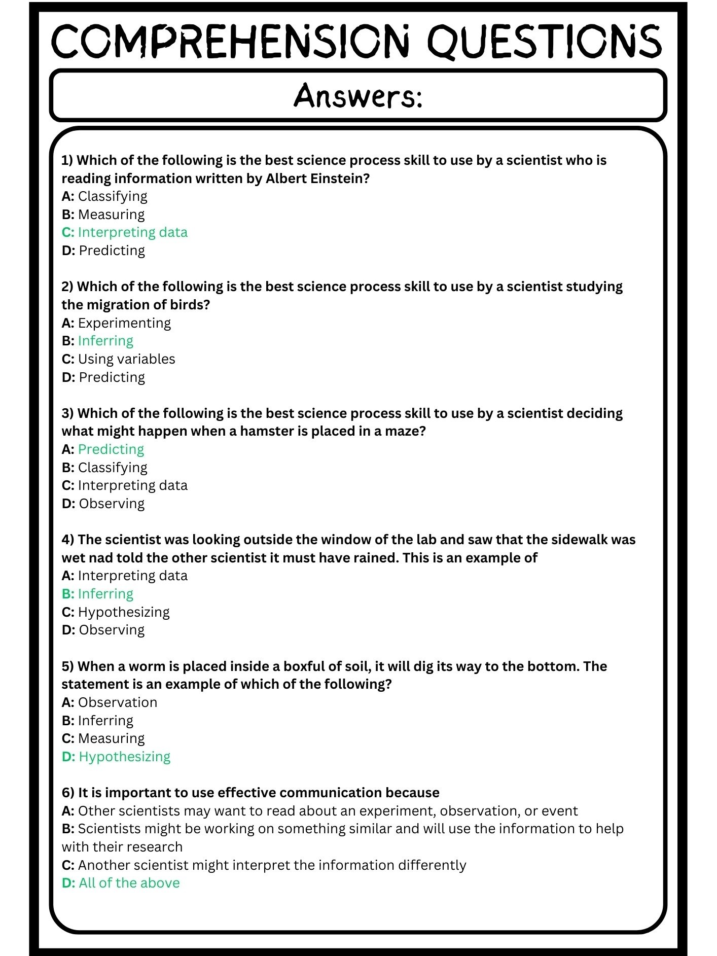 The Science Process Skills Reading Comprehension product image (4)