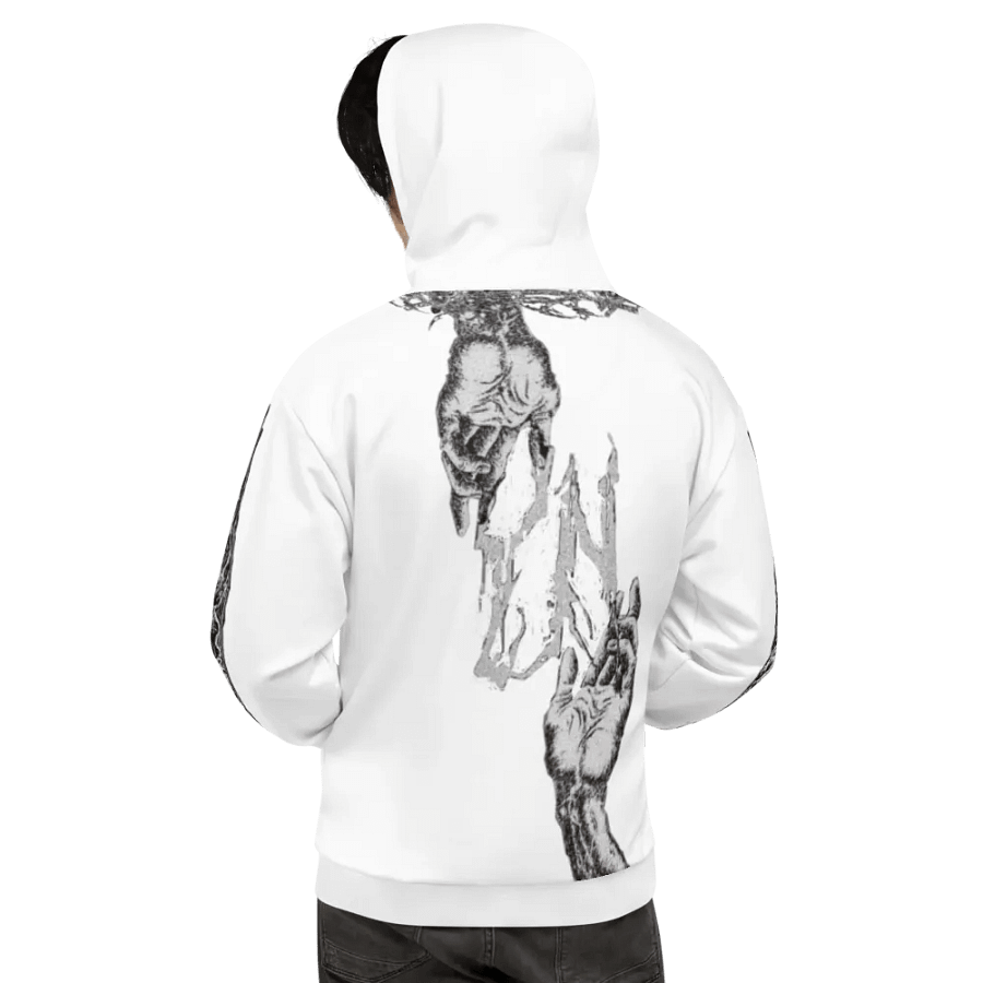 White Crusifix Chain Hoodie product image (6)