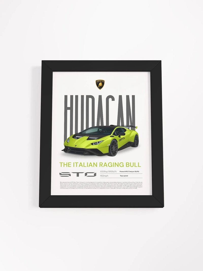 LAMBORGHINI HURACAN STO FRAMED POSTER