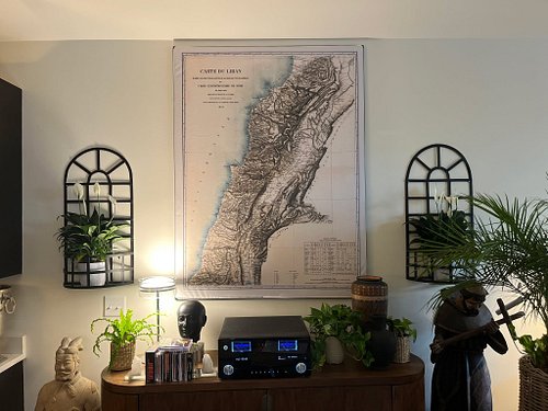 Map painting update from an earlier post customer added 2 custom wall mounted flower pot holder