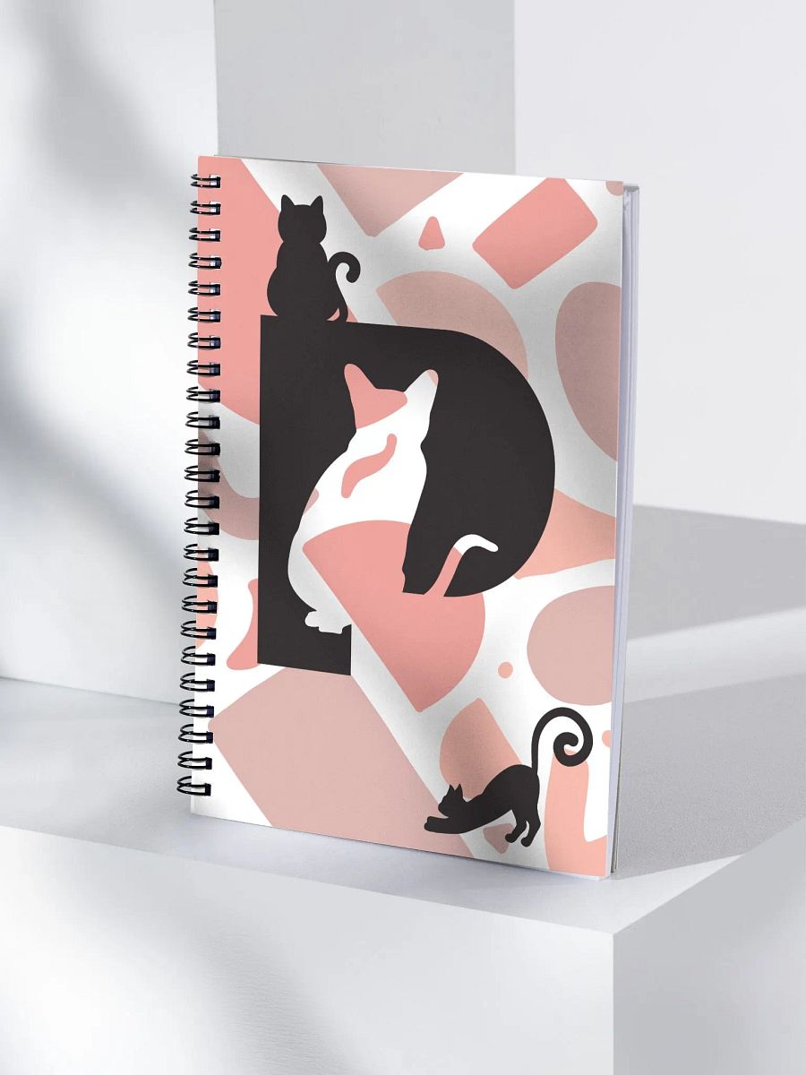 Monogram Letter P Cat Lover Geometric Pinks Notebook product image (4)