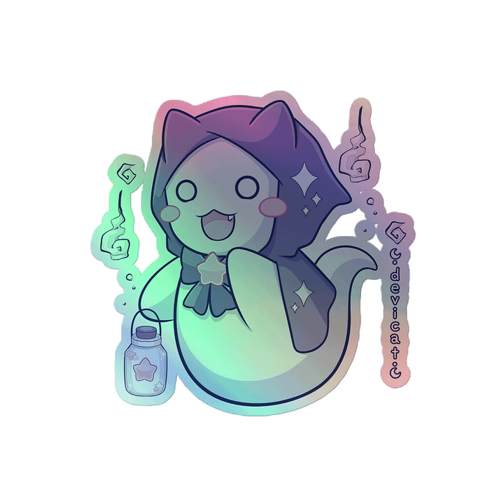 Holo Sticker • CandiCat Ghost Cat • 2023 product image (2)