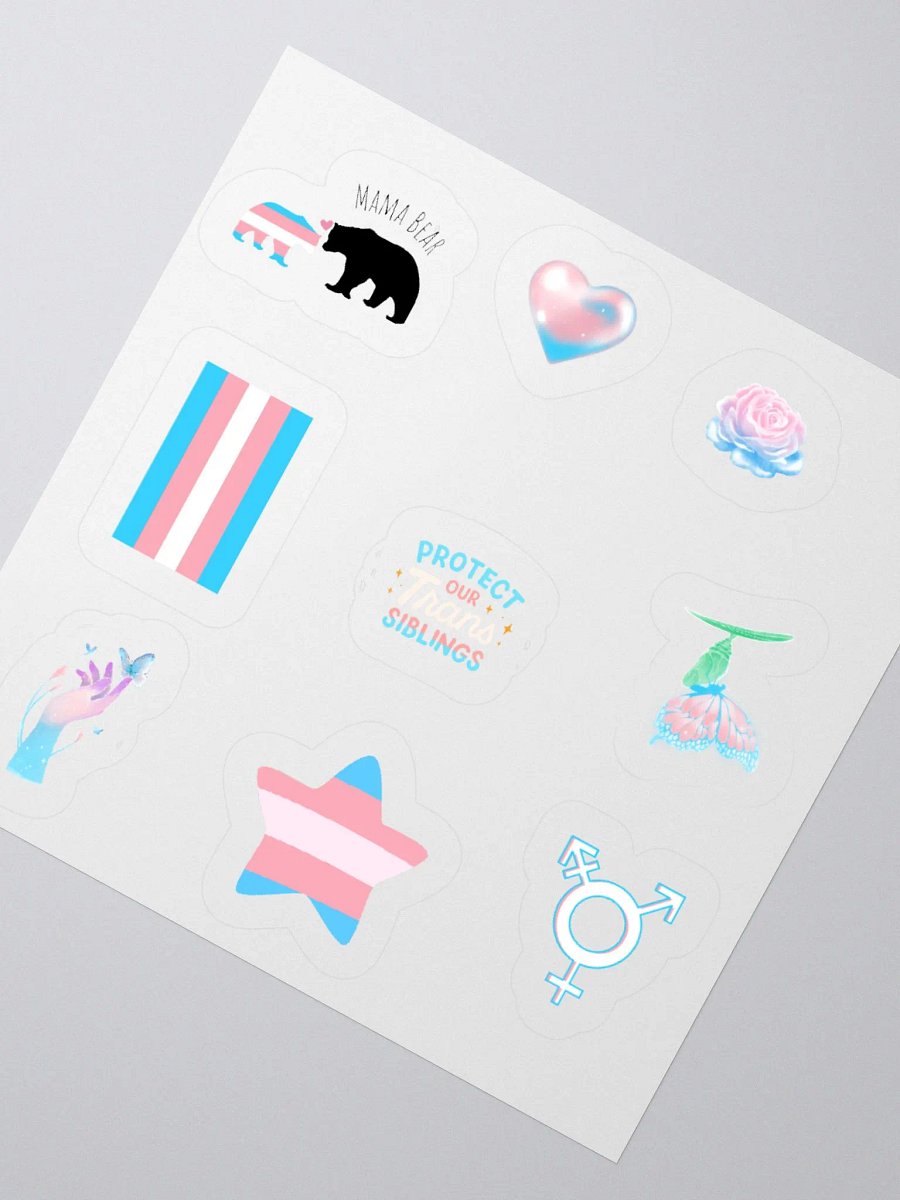 Trans Pride Sticker Pack – Set of 9 Inclusive Designs product image (2)