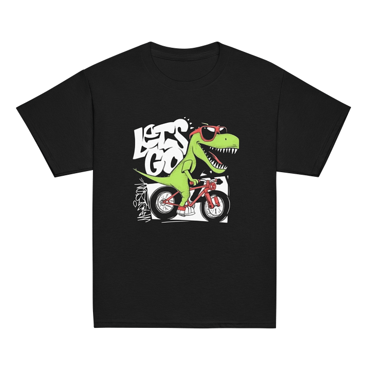 Kids T-Shirt Dinosaur on Bike Printed product image (2)