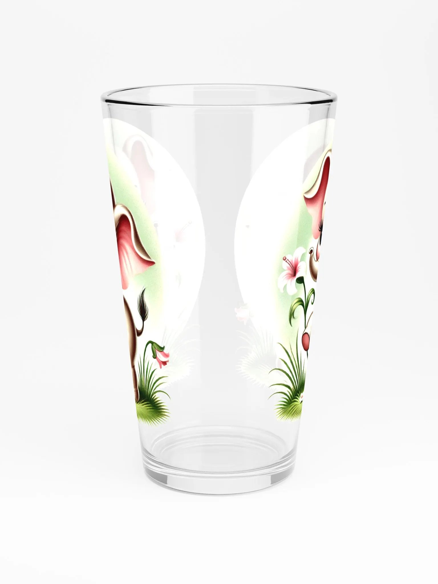 Baby Elephant with Flowers 16 oz Glass - Retro Glassware product image (3)