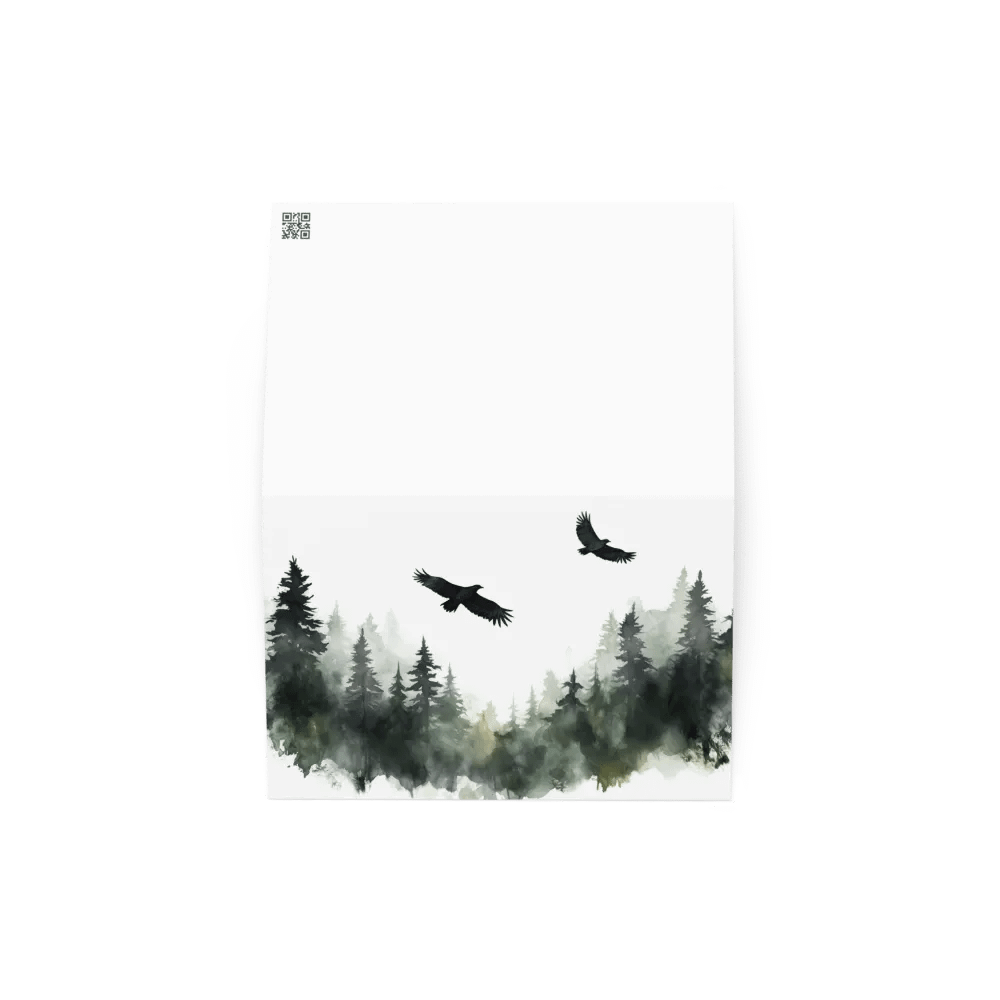 All-Occasion Greeting Card: Hovering Crows Over Spruce Forest product image (2)