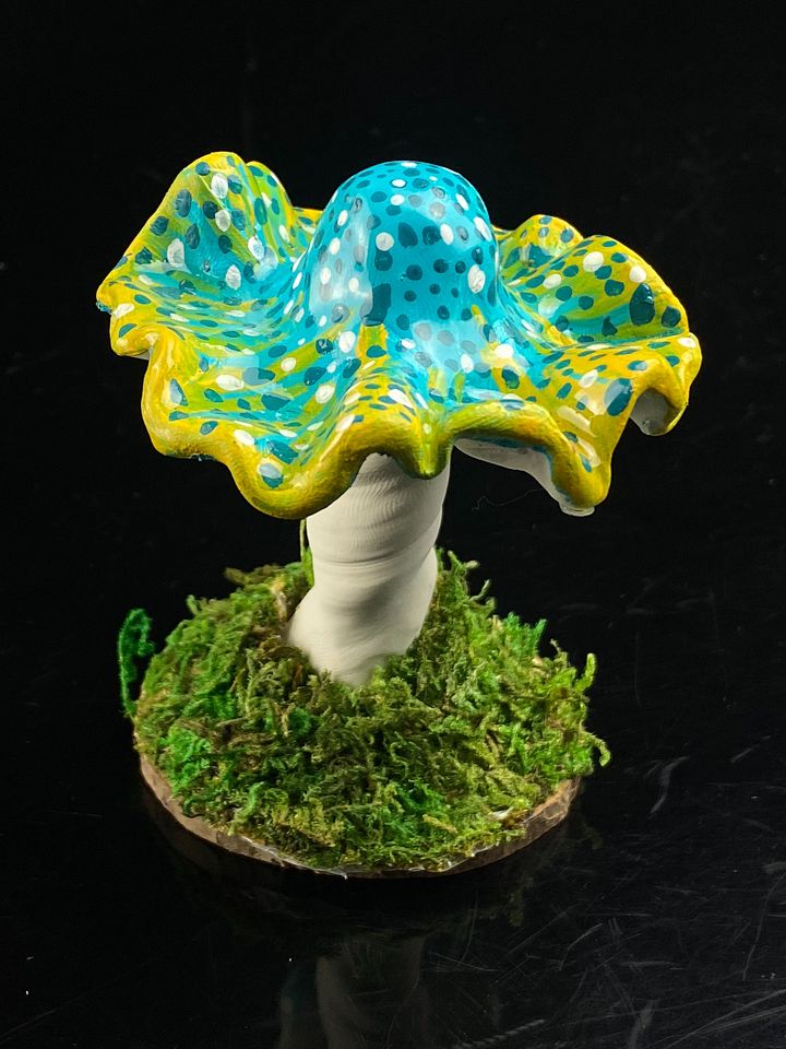 Teal and Yellow Mushroom product image (1)