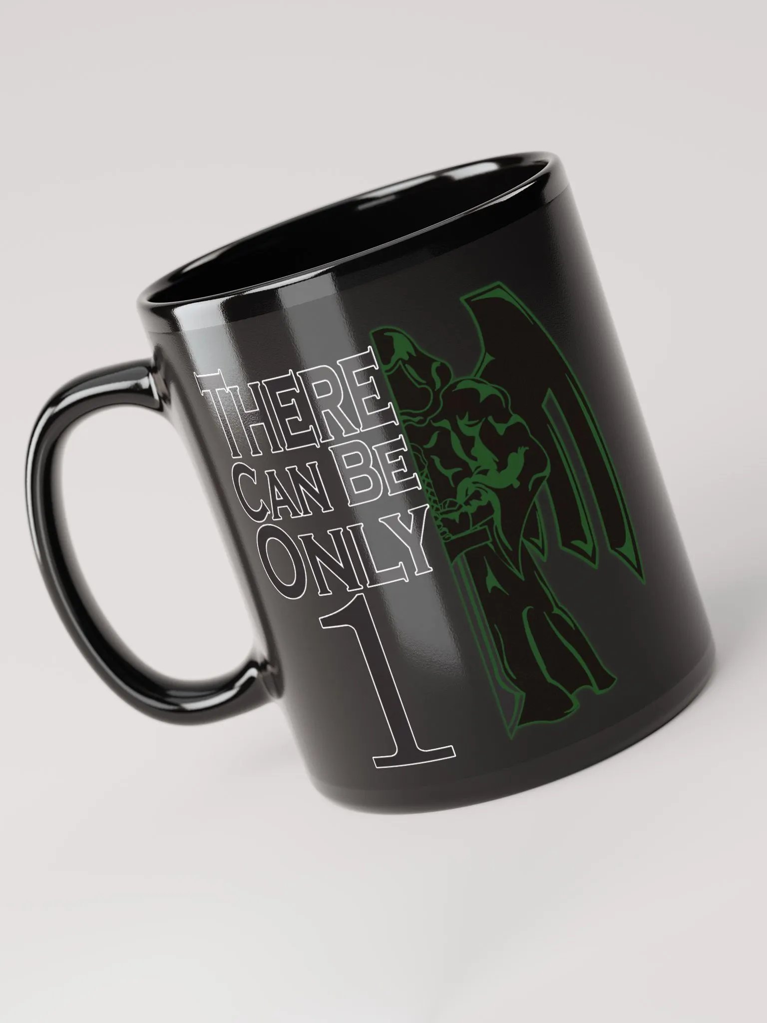 Highlander Roll1 Green Mug (Black) [R] product image (2)