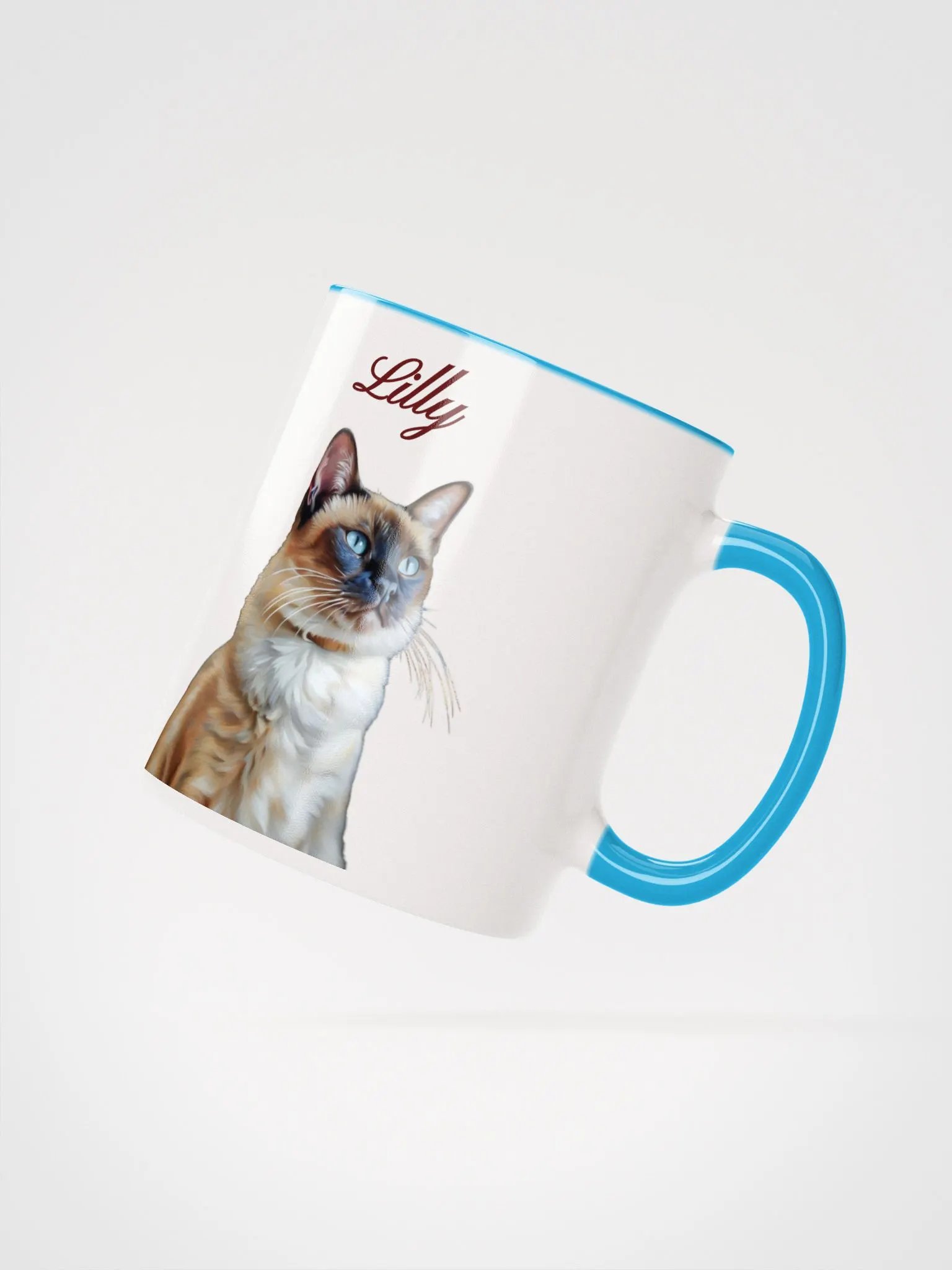 YOUR SIAMESE! / BICOLOR MUG WITH PERSONALIZED NAME / DIGITAL ART product image (3)