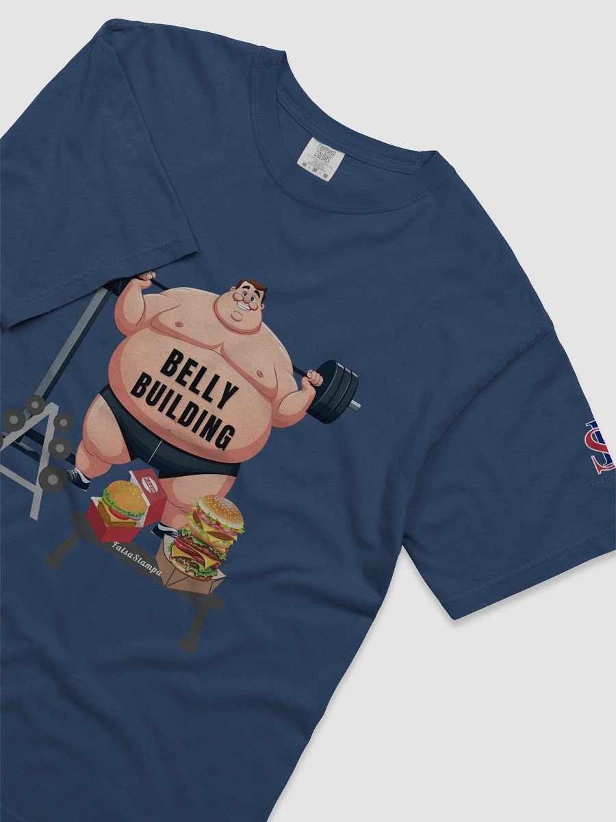 BELLY BUILDING” Funny Gym Parody T-Shirt – Body Positivity & Humor Comfort T-Shirt product image (5)