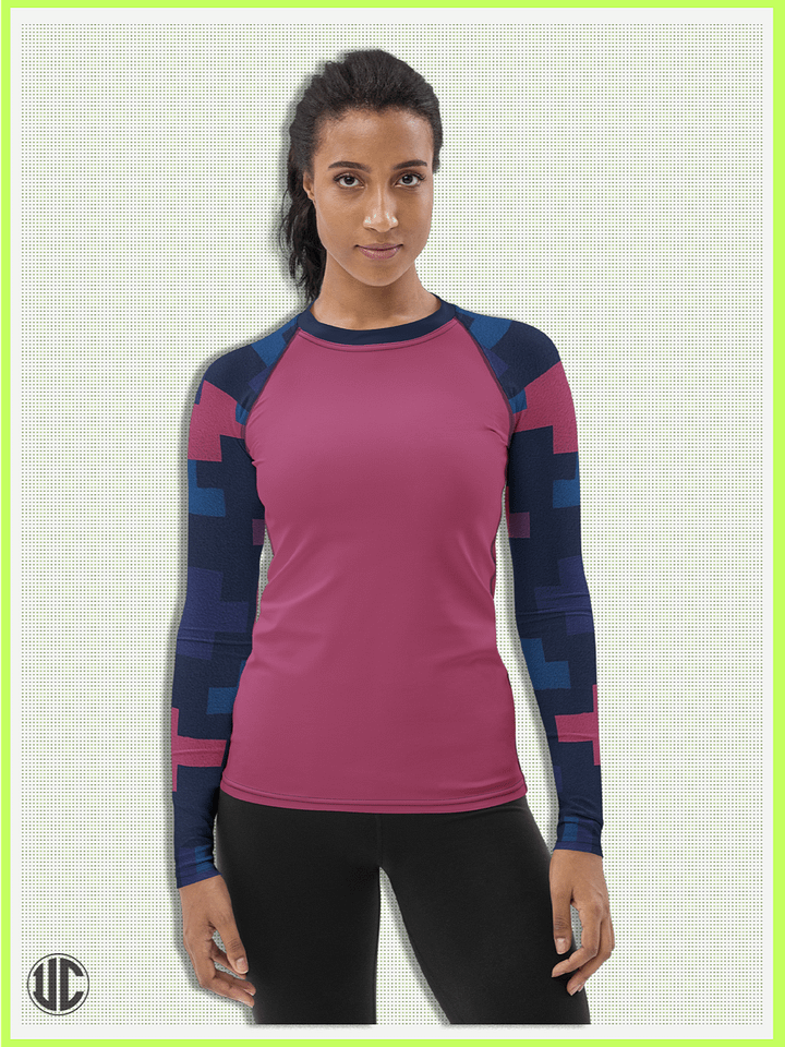 Jin’s Urban Digital Camo – Women’s Rash Guard product image (1)