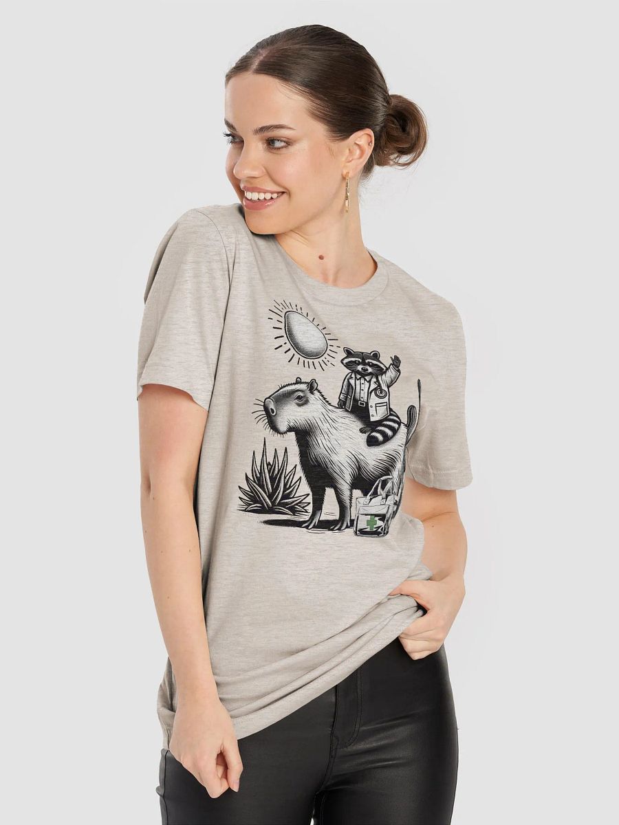 Retro Raccoon and Capybara Rescue T-Shirt, Animal Rescue Tee, Wildlife Helper Gift, Wildlife Rescue Rehabber T-Shirt product image (5)