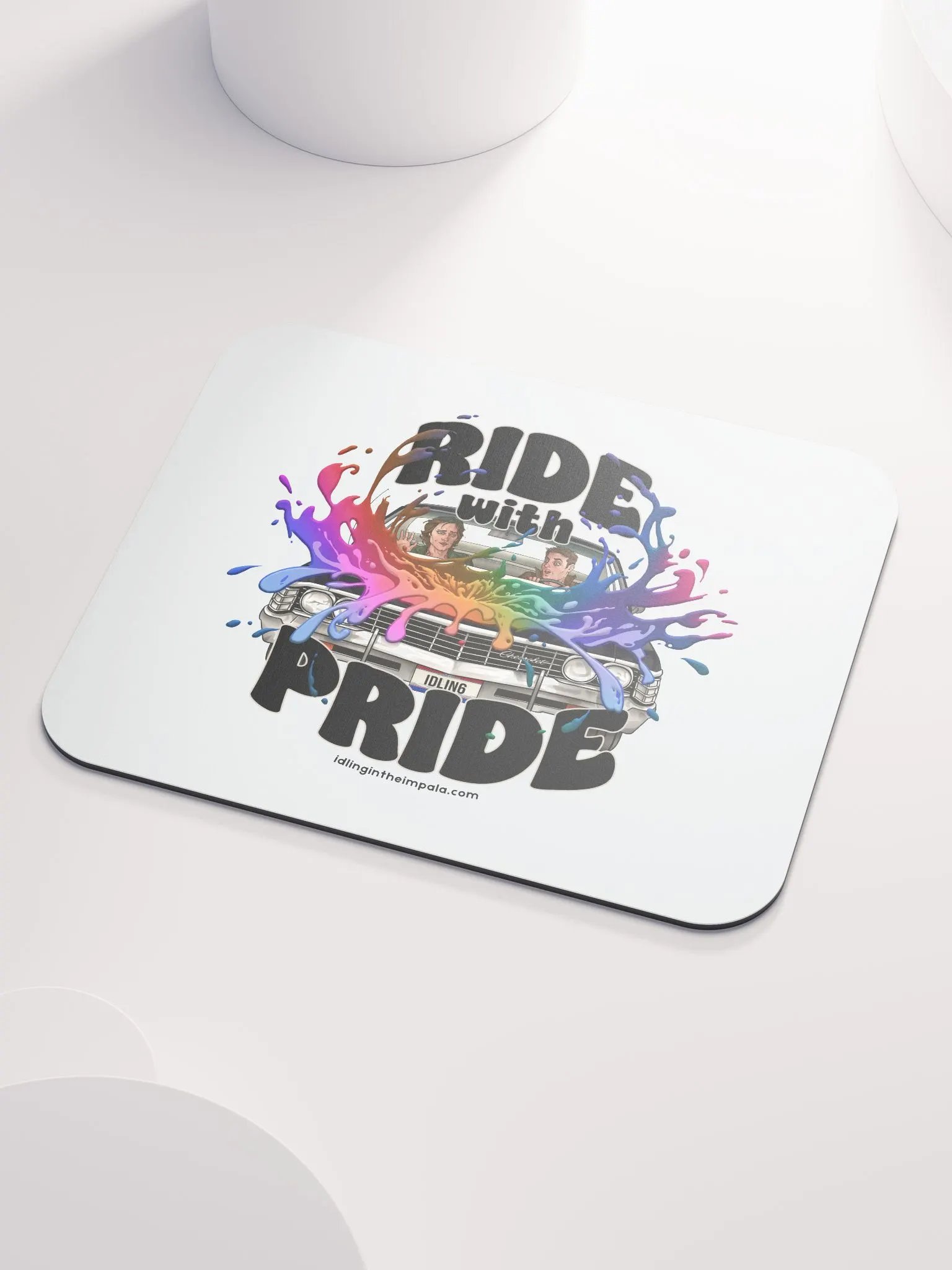 Ride with Pride Mousemat - White product image (3)