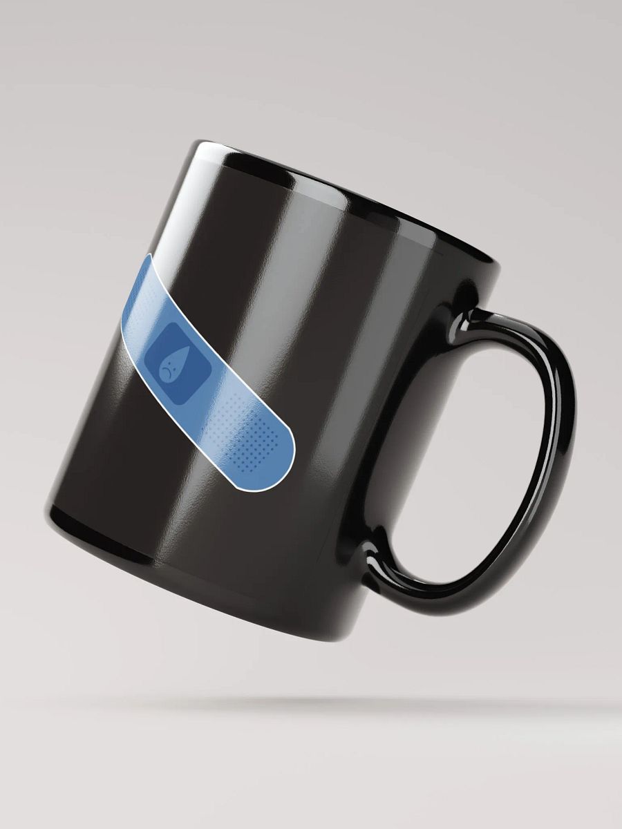 Severance Lumon Band-Aid Mug – Black Glossy Psychological Satire Coffee Cup product image (2)