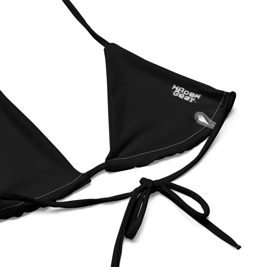 White HApex Gear White Logo Cancer Awareness Orange Ribbon. Black Recycled Padded String Bikini Top product image (6)