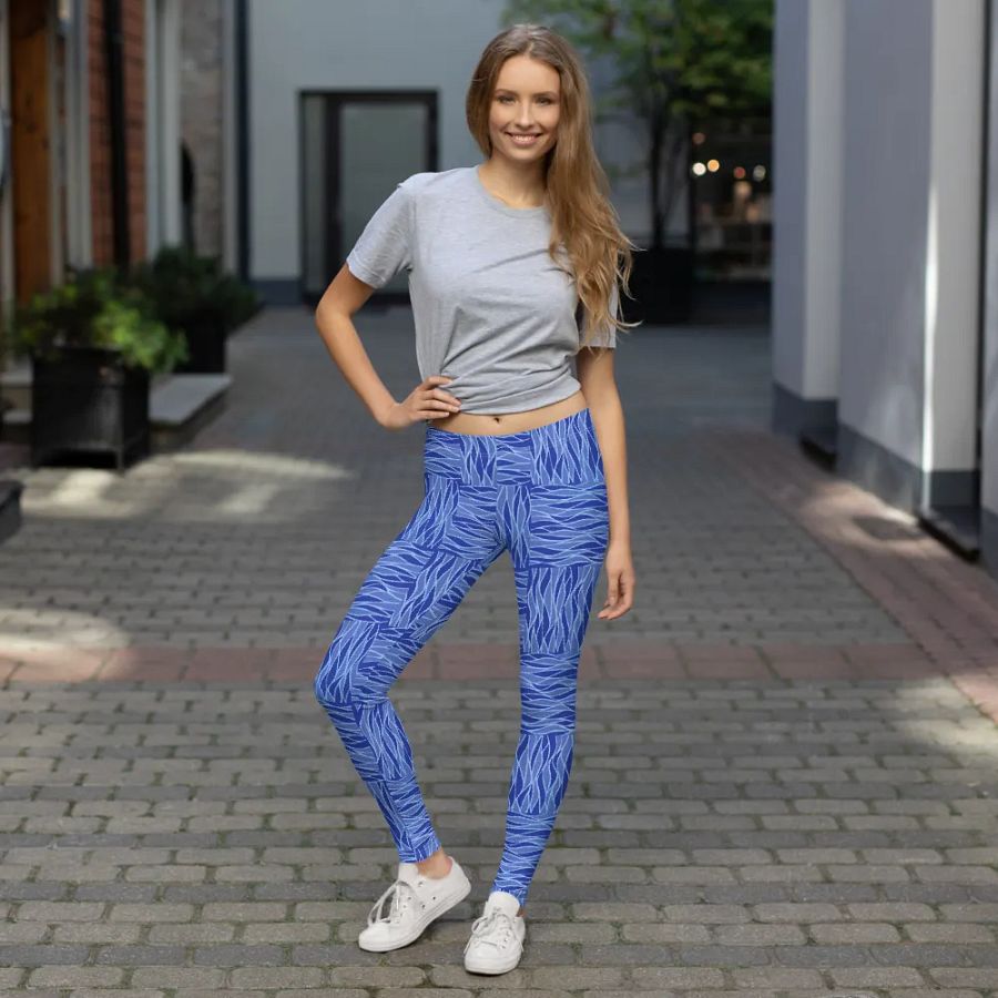 Powder Blue All-Over Print Leggings product image (8)