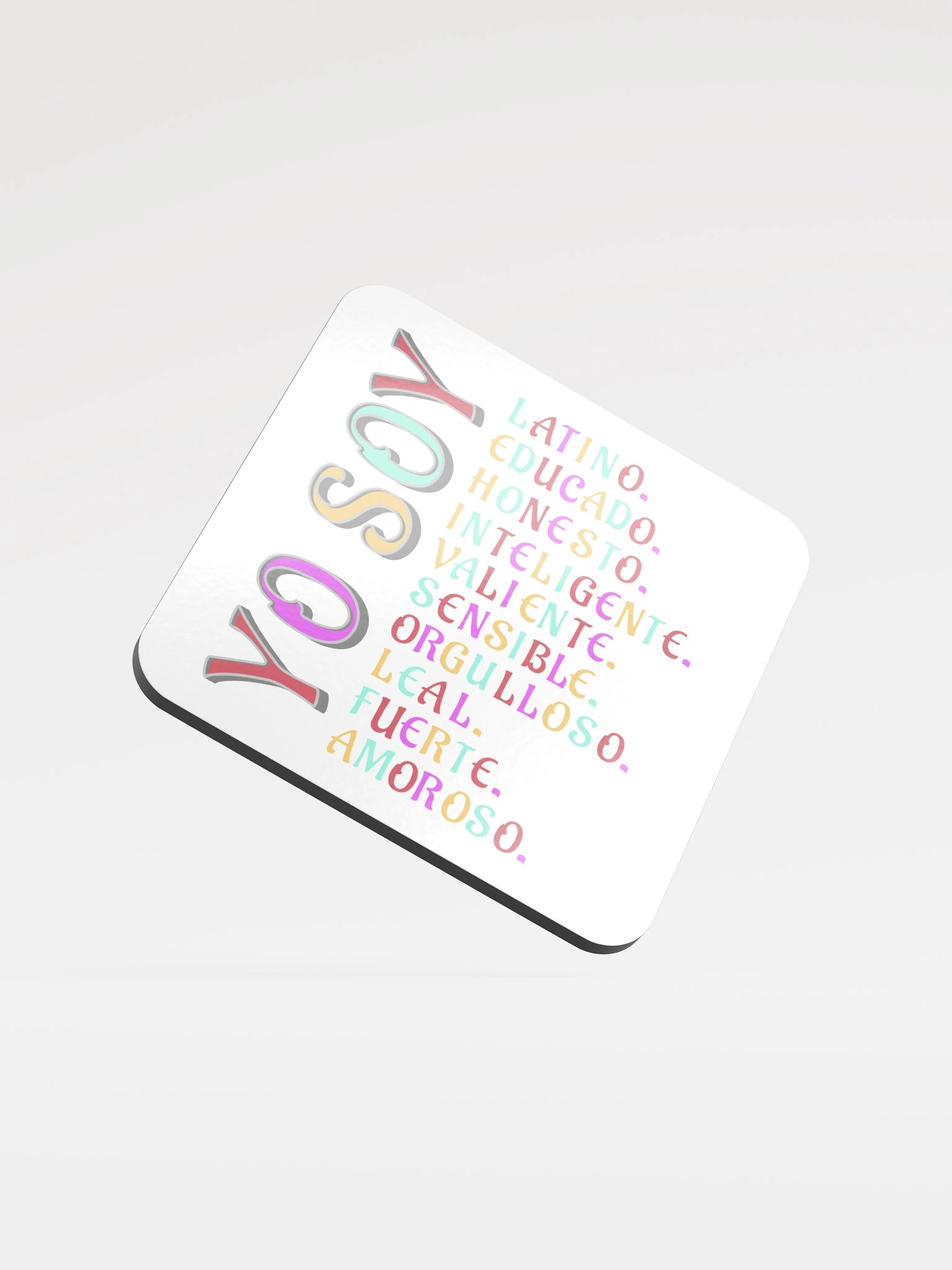 Yo So I Am Vibrant Spanish Words Cork Coaster product image (2)