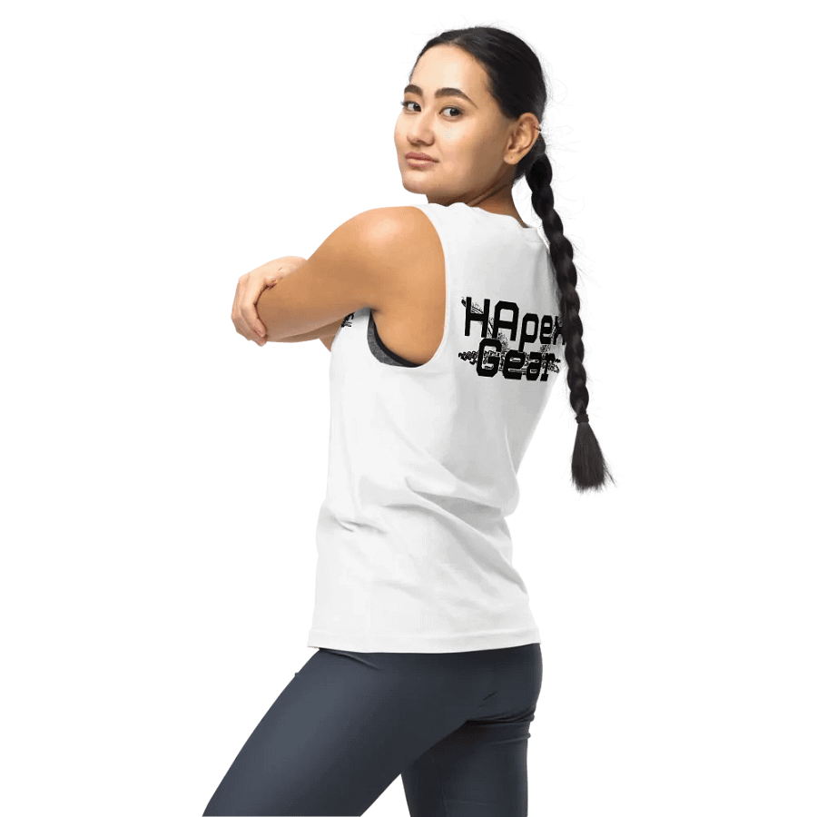 Muscle Tank - Embroidered - Black HApex Gear White Logo product image (10)