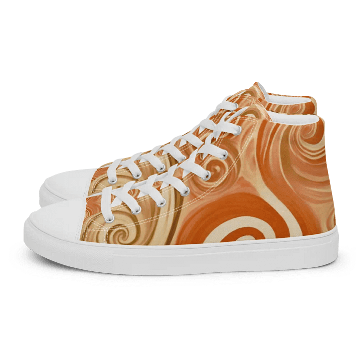 Funky Latte Liquid Tie-Dye Women's High-Top Canvas Shoes product image (2)