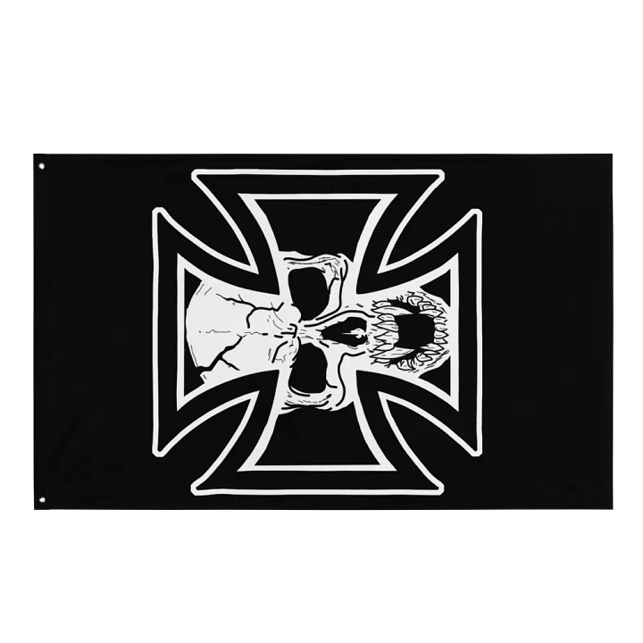 Maltese cross and skull hanging flag product image (1)