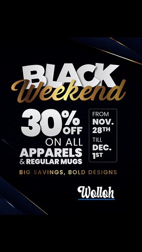 🖤 Black Weekend is here! 🖤
Enjoy 30% OFF on all apparel and regular mugs — no code needed!
From Nov 28 to Dec 1, upgrade your...