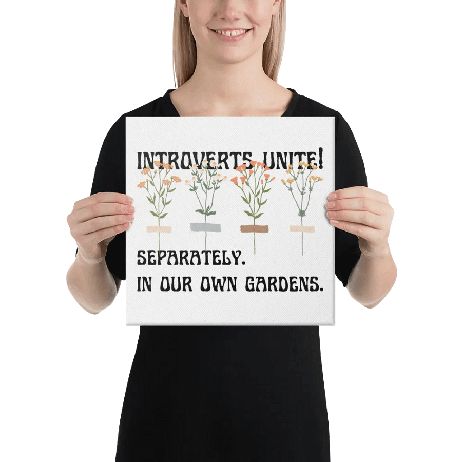 Hand-drawn funny sarcastic gardening introvert canvas wall art product image (3)