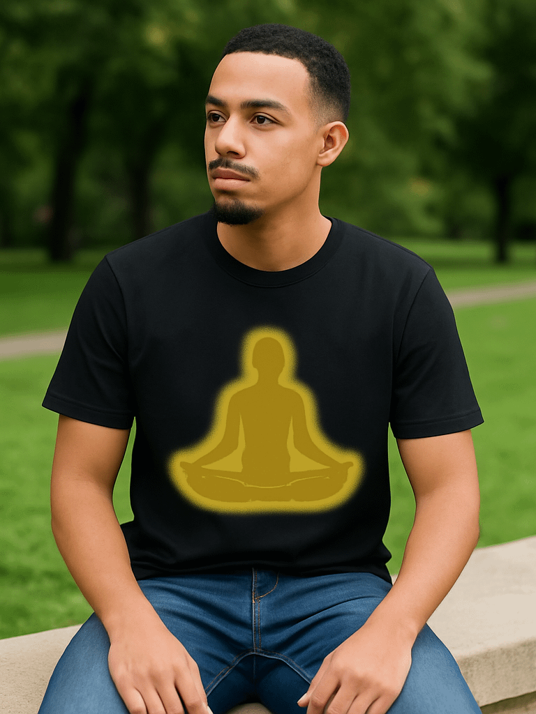 Peace in Practice – Golden Meditation Silhouette Tee | Black product image (5)