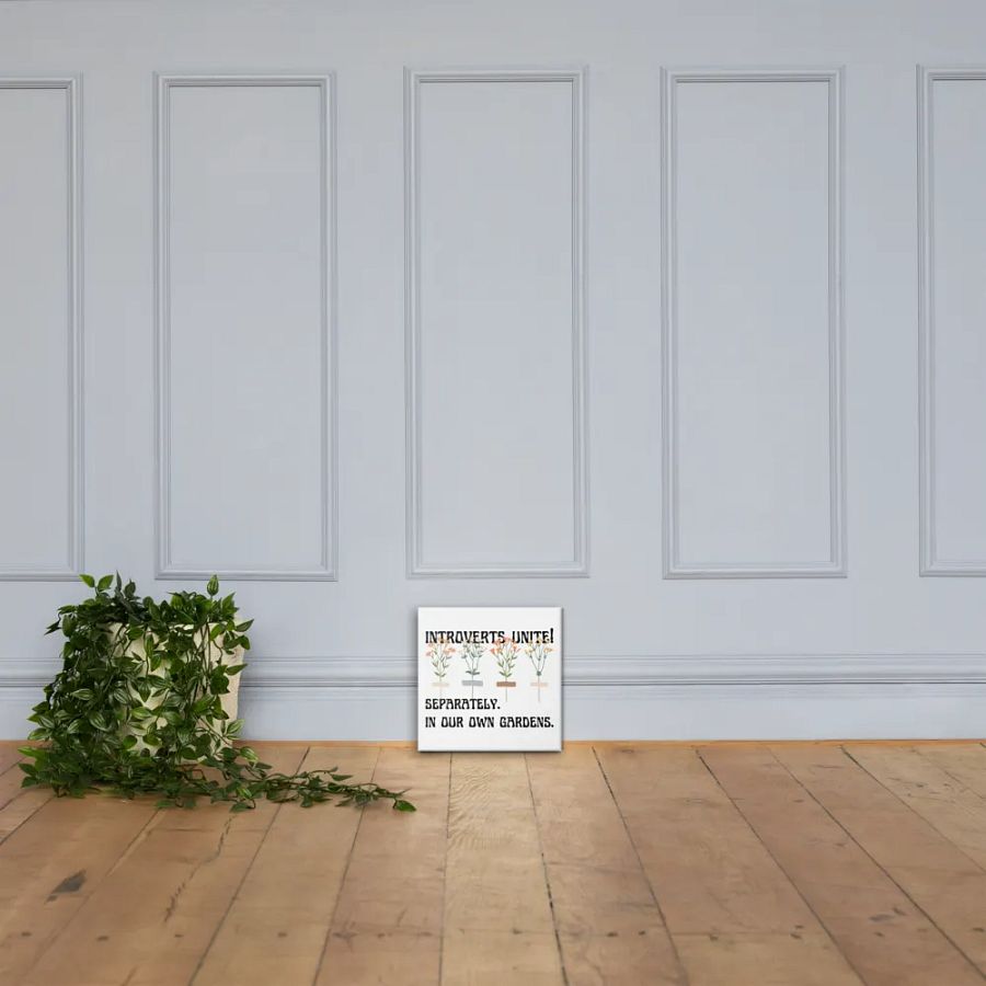 Hand-drawn funny sarcastic gardening introvert canvas wall art product image (5)