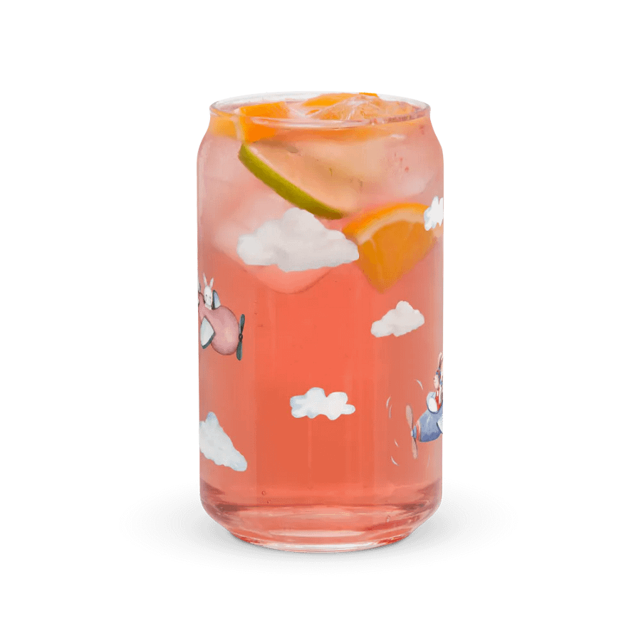 In The Air Glass Can | 16 oz Whimsical Flight Drinkware product image (7)