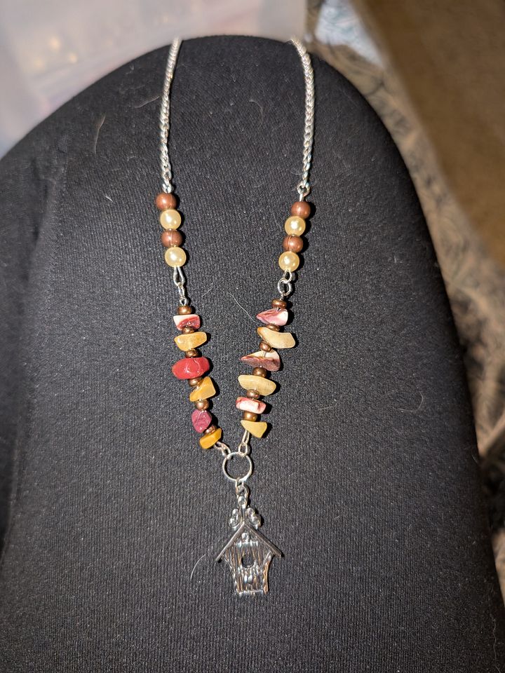 Crystal Necklace with Bird House Charm! product image (1)