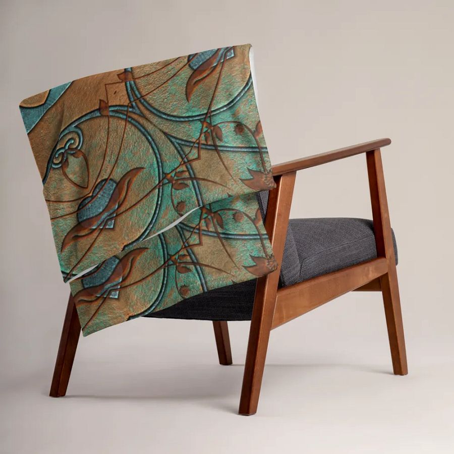 Copper Patina Kaleidoscope Throw Blanket product image (15)