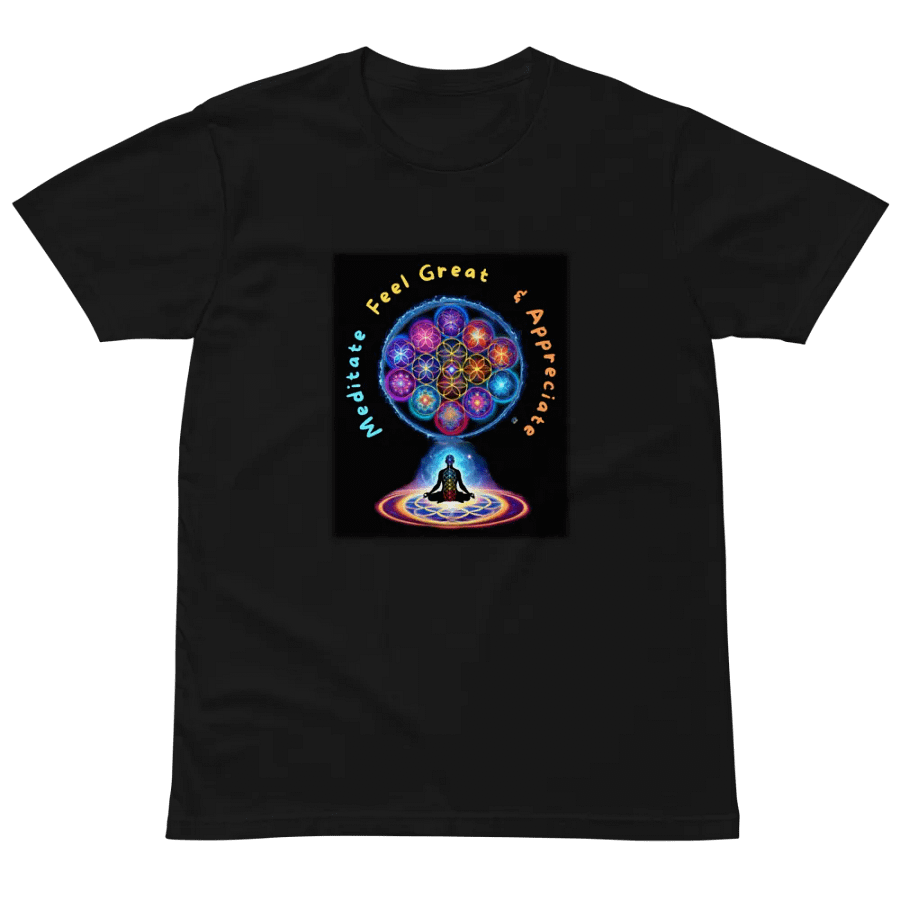 Meditate Feel Great & Appreciate T-Shirt - Vibrant Sacred Geometry Design product image (9)