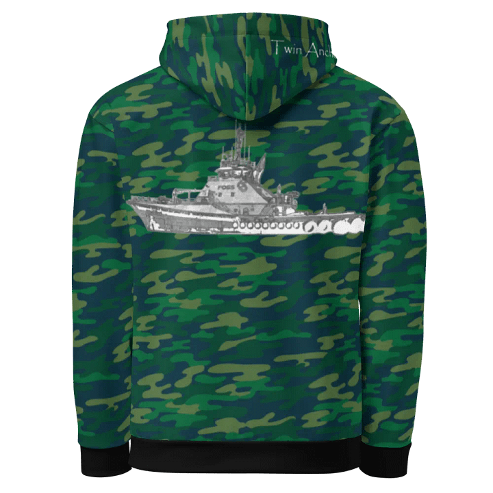 Teal Camouflage Foss tug Sketch Hoodie product image (1)