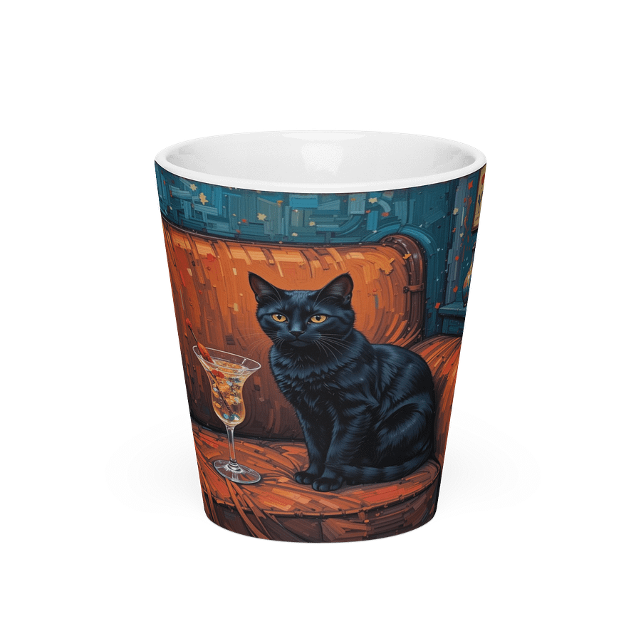 BLACK CAT ON COUCH NEXT TO MARTINI product image (3)
