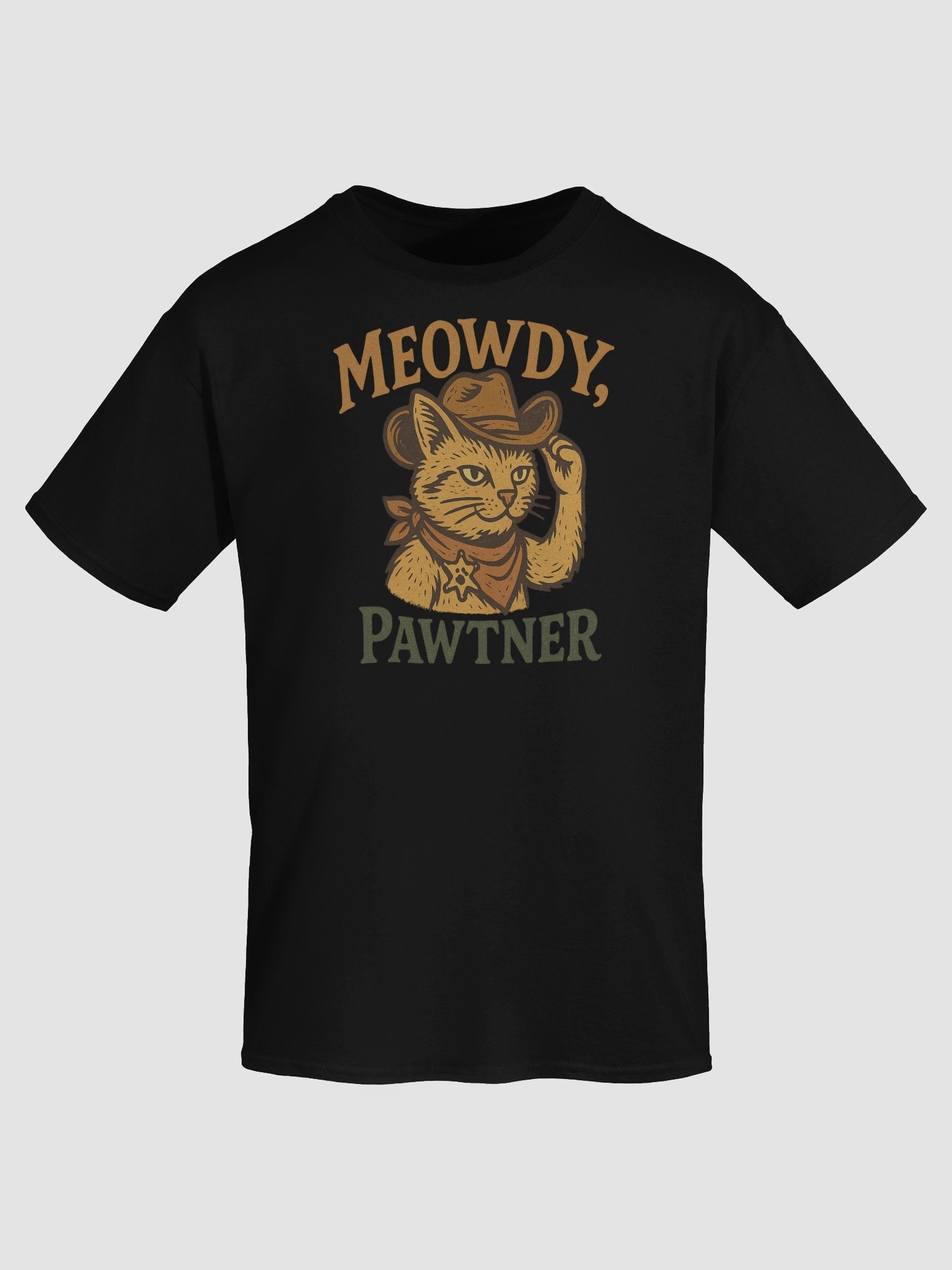 Meowdy Pawtner T-Shirt – Funny Cowboy Cat Sheriff Tee product image (53)