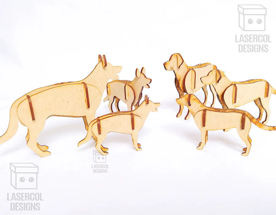 Dogs 3d Puzzle (3 Sizes) Set 1 - Laser Cut Files product image (3)
