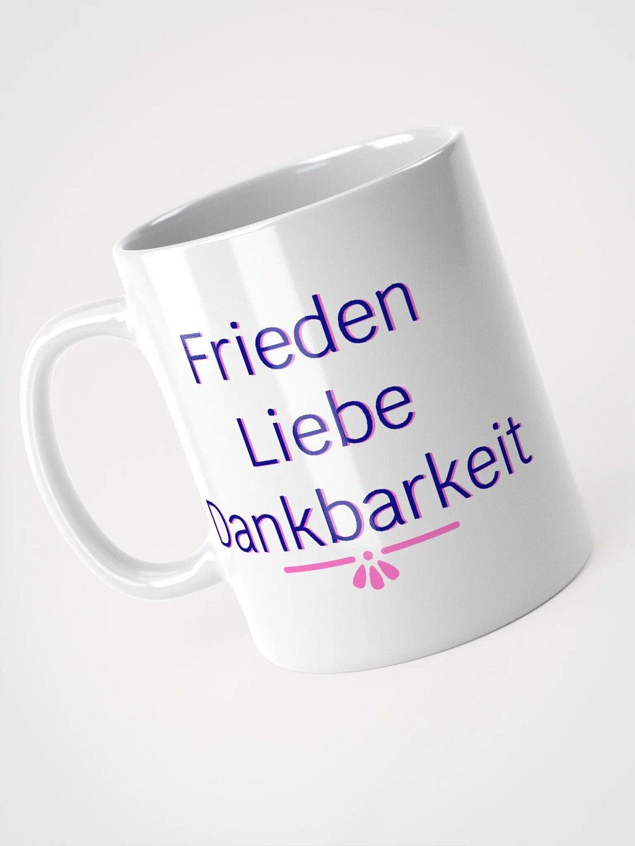 Frieden Liebe Dankbarkeit Navy and Pink Ceramic Mug product image (6)
