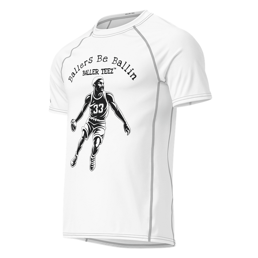 Men's Recycled Short Sleeve Rash Guard White Tee product image (1)