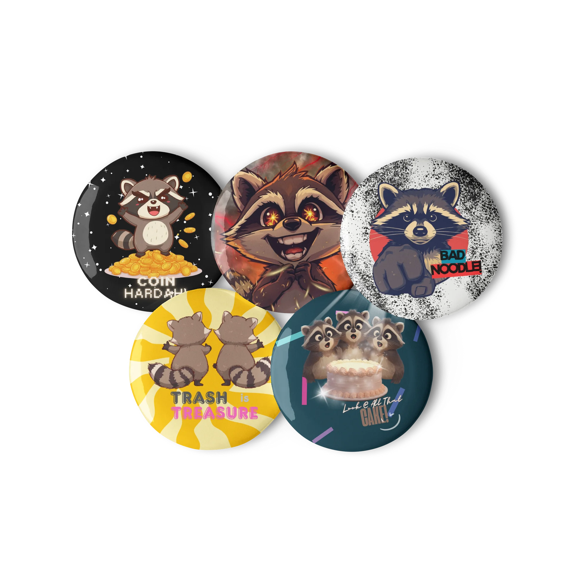 Raccoon Party Pin Set product image (3)