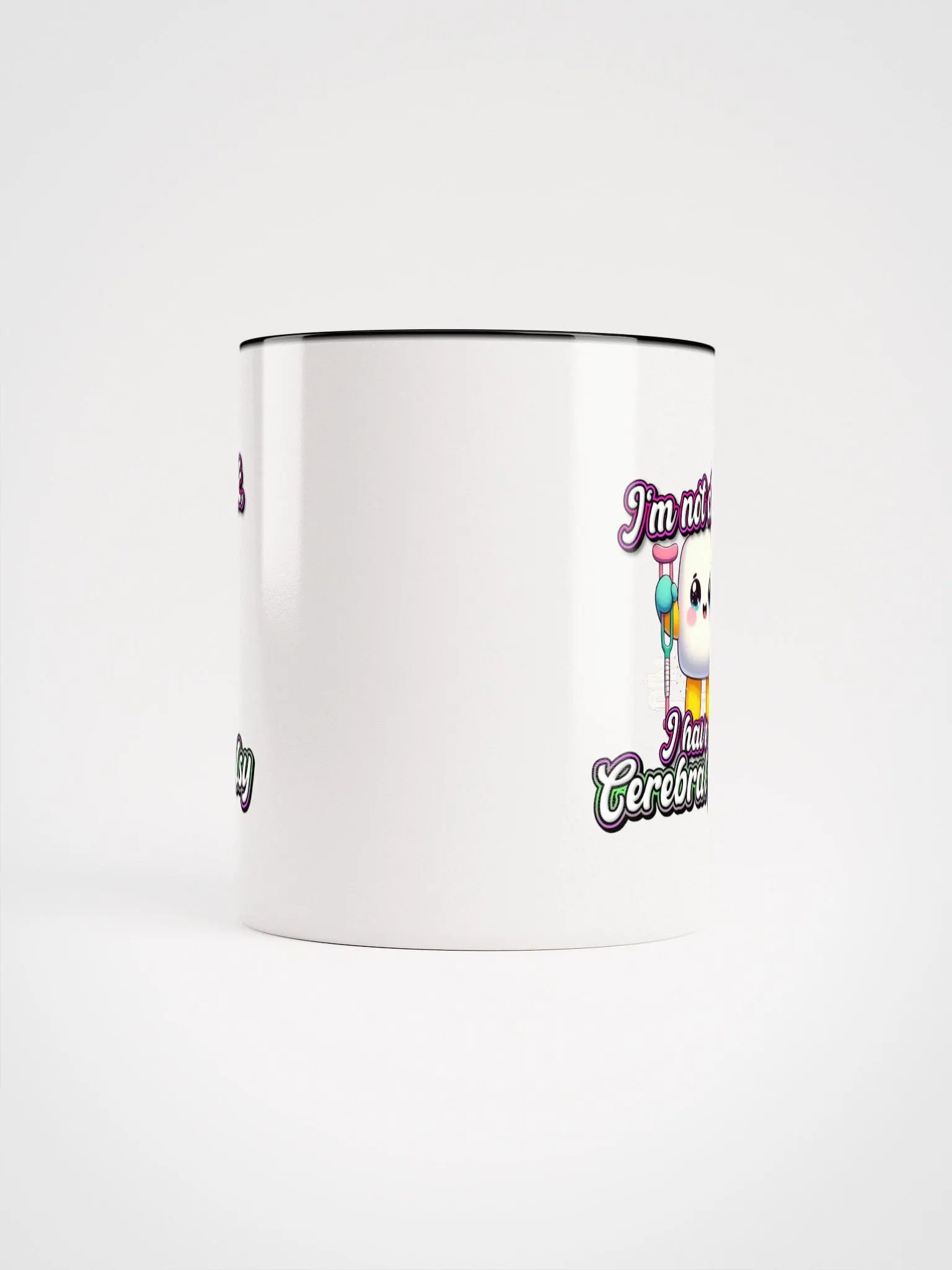 Cerebral Palsy I'm Not Drunk Ceramic Mug with Color Inside product image (65)