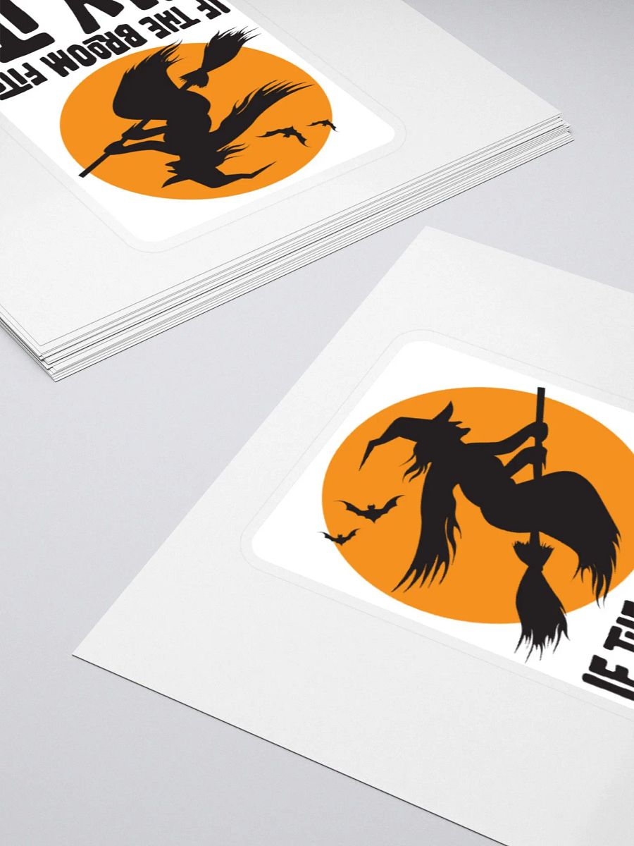 If the Broom Fits Ride it Sticker | Halloween Witch Decal | Retro Spooky Fall Décor. product image (10)