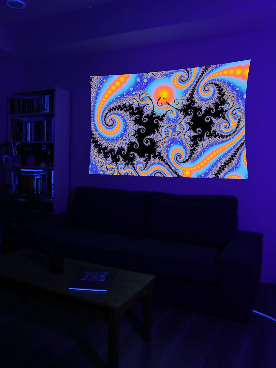 UV fractal tapestry - Party At The Orange Factory product image (3)