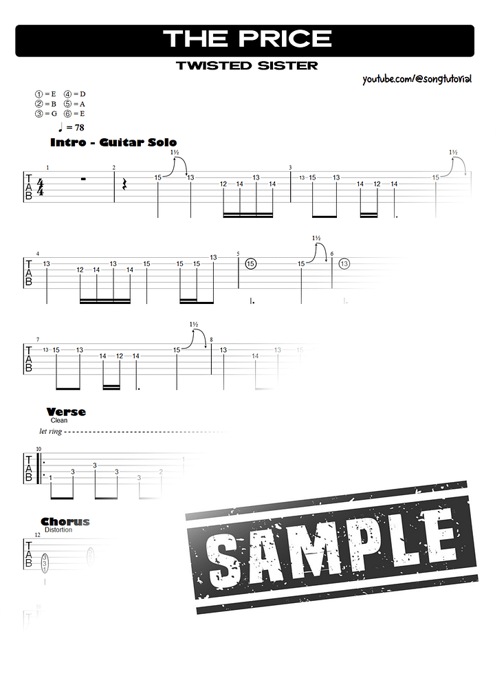 The Price PDF TAB + Backing Track MP3 product image (2)