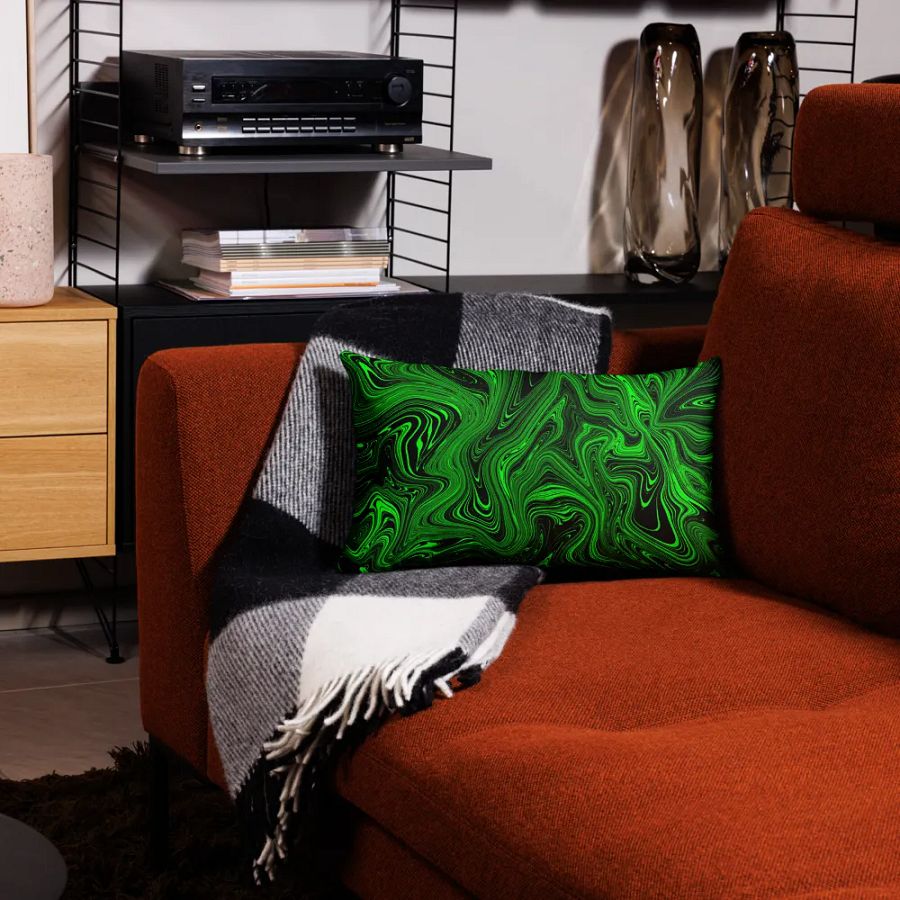 Premium Pillow Case - Green and Black Fluid Swirls product image (4)
