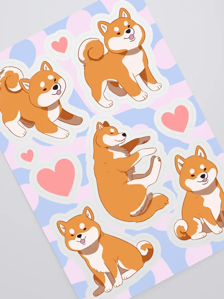 Shiba Inu Love Sticker Sheet product image (2)