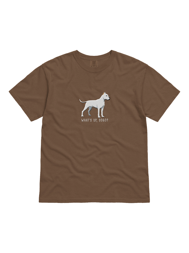 What's Up, Dogo? T-Shirt(Embroidered) of a Dogo Argentino(White, Cropped Ears) product image (21)