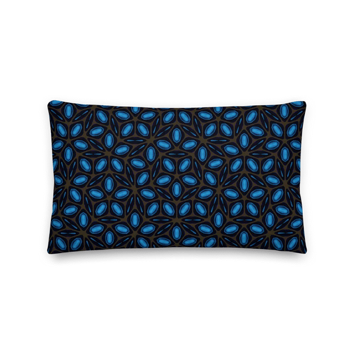 Midnight Blue & Brown Geometric Premium Throw Pillow – Modern Accent Design product image (1)