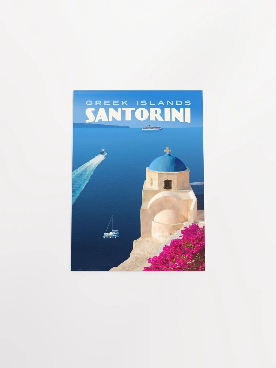 Vintage-Style Santorini Travel Poster product image (4)