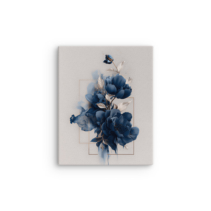 Midnight Bloom – Abstract Floral Art in Blue and Ivory product image (12)